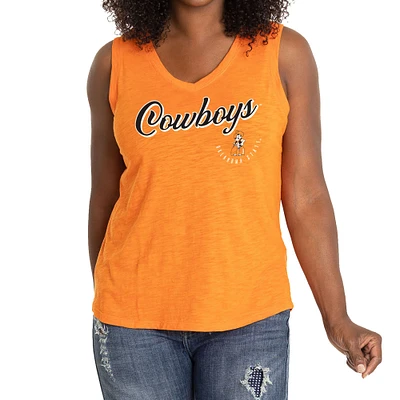 Women's Orange Oklahoma State Cowboys Sloan Slub V-Neck Tank Top