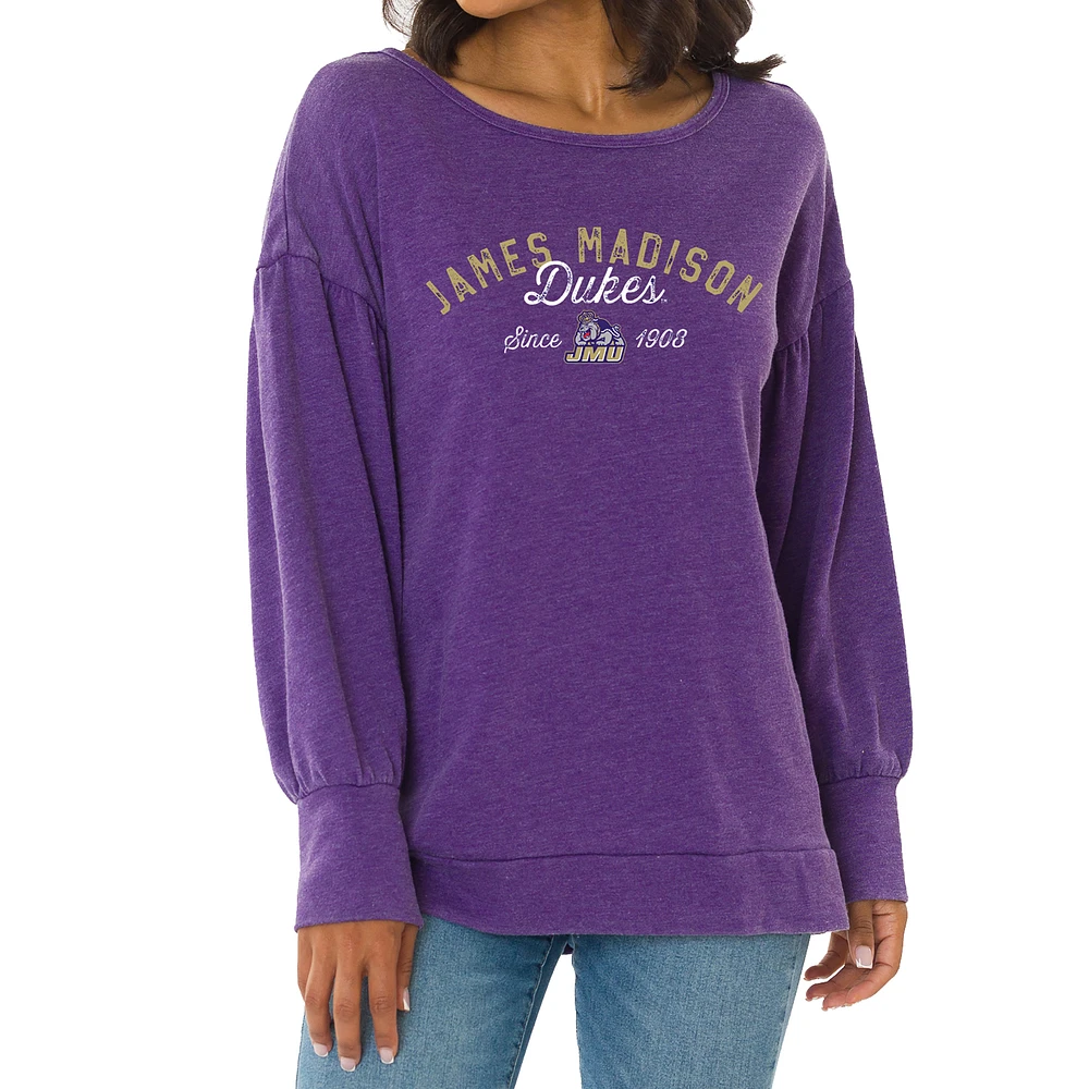 Women's Purple James Madison Dukes Brooklyn Pullover Sweatshirt