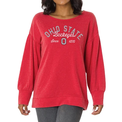 Women's Scarlet Ohio State Buckeyes Brooklyn Pullover Sweatshirt