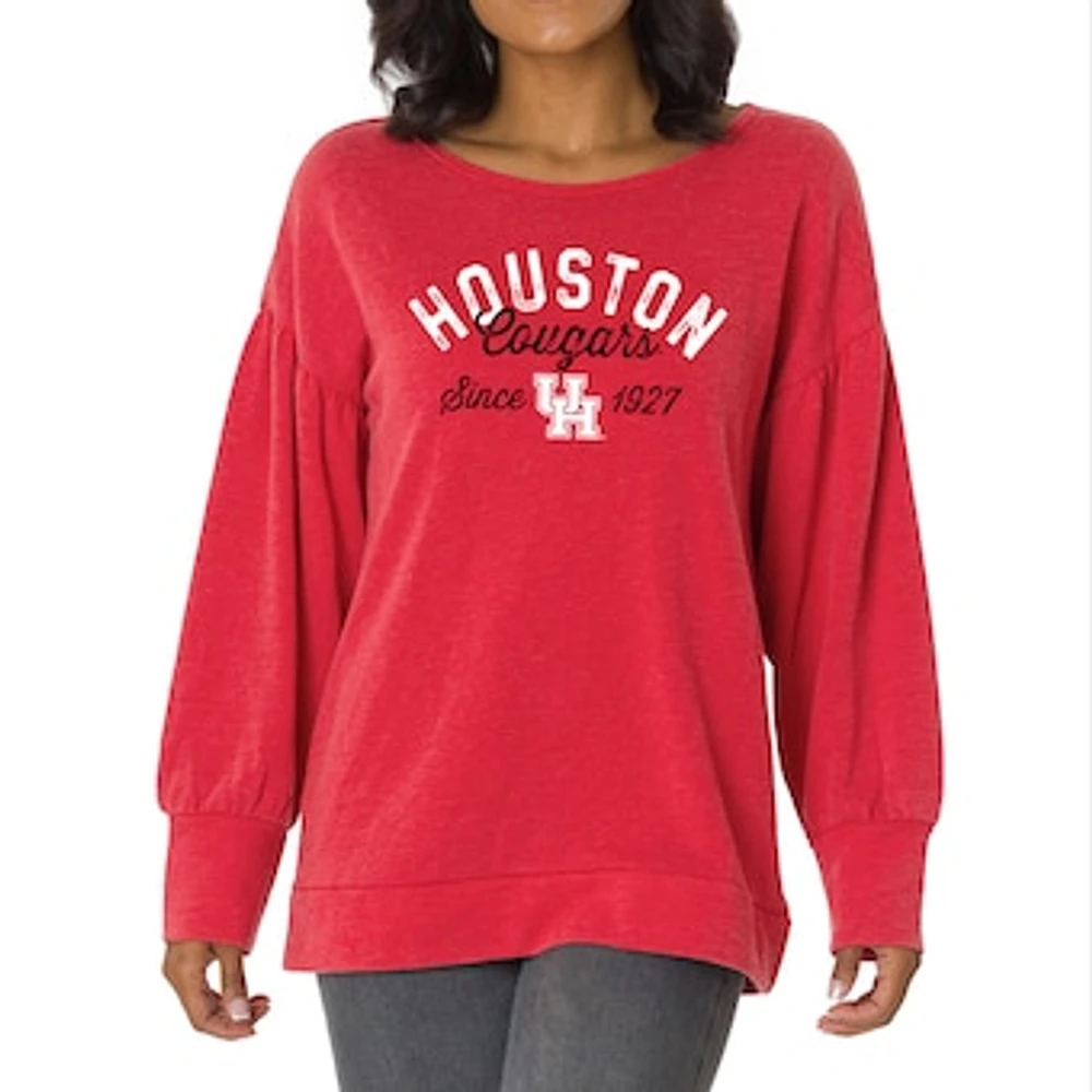 Women's Red Houston Cougars Brooklyn Pullover Sweatshirt