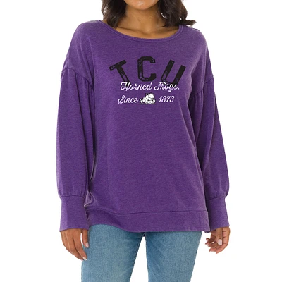 Women's Purple TCU Horned Frogs Brooklyn Pullover Sweatshirt