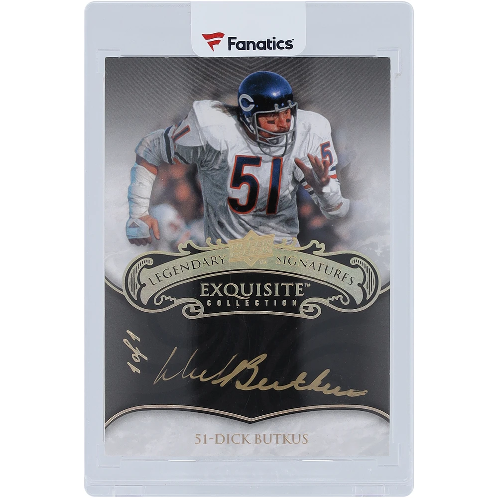Dick Butkus Chicago Bears Autographed 2008 Upper Deck Exquisite Collection Gold Ink #EGS-DB #1/1 Card