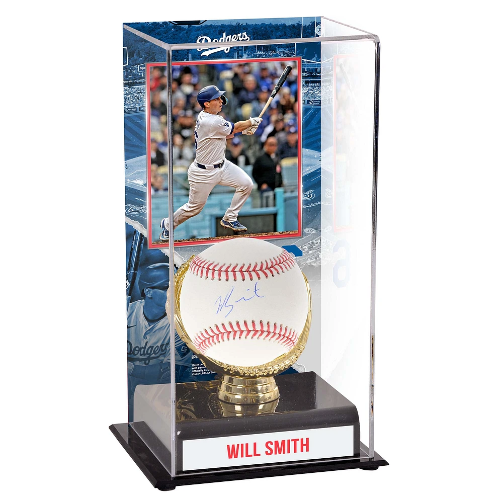 Will Smith Los Angeles Dodgers Autographed Baseball and Sublimated Gold Glove Display Case with Image