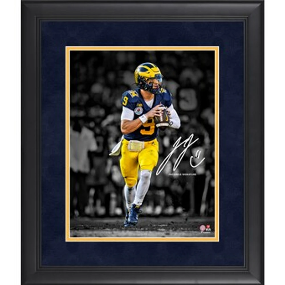 J.J. McCarthy Michigan Wolverines Facsimile Signature Framed 11" x 14" Photograph