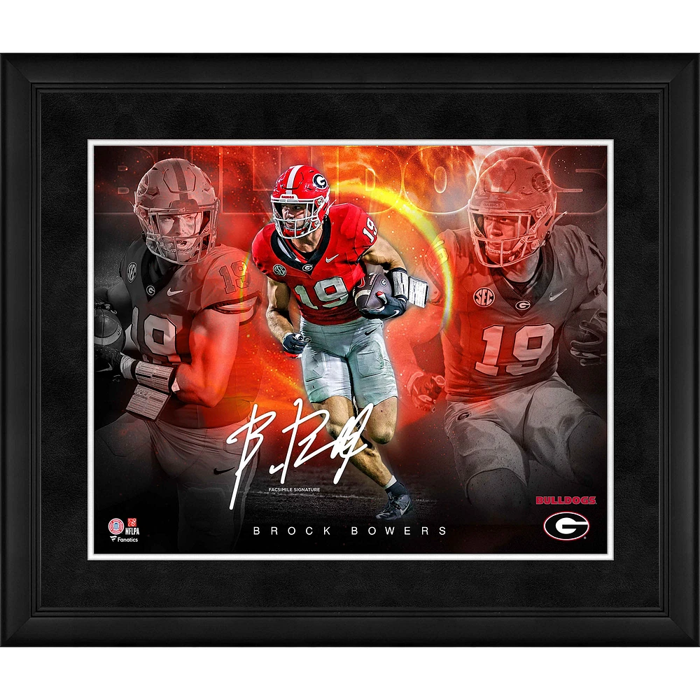 Brock Bowers Georgia Bulldogs Facsimile Signature Framed 16" x 20" Stars of the Game Collage