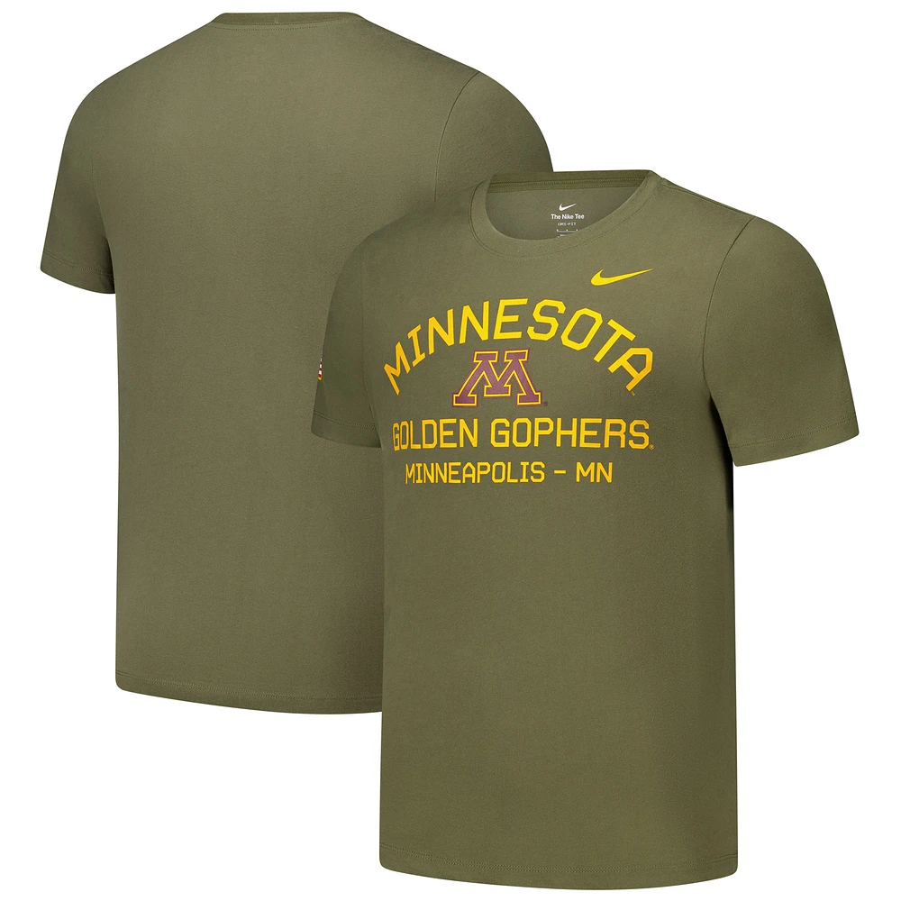 Men's Nike Olive Minnesota Golden Gophers 2024 Military Appreciation Performance T-Shirt