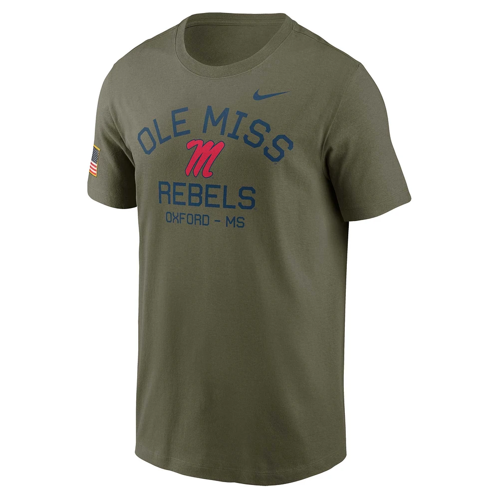 Men's Nike Olive Ole Miss Rebels 2024 Military Appreciation Performance T-Shirt