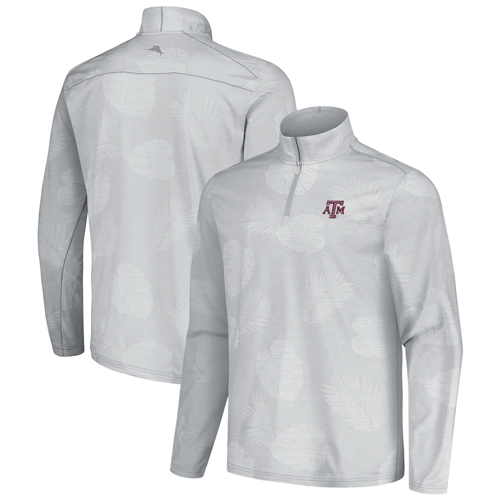 Men's Tommy Bahama Gray Texas A&M Aggies Sport Delray Frond Quarter-Zip Jacket