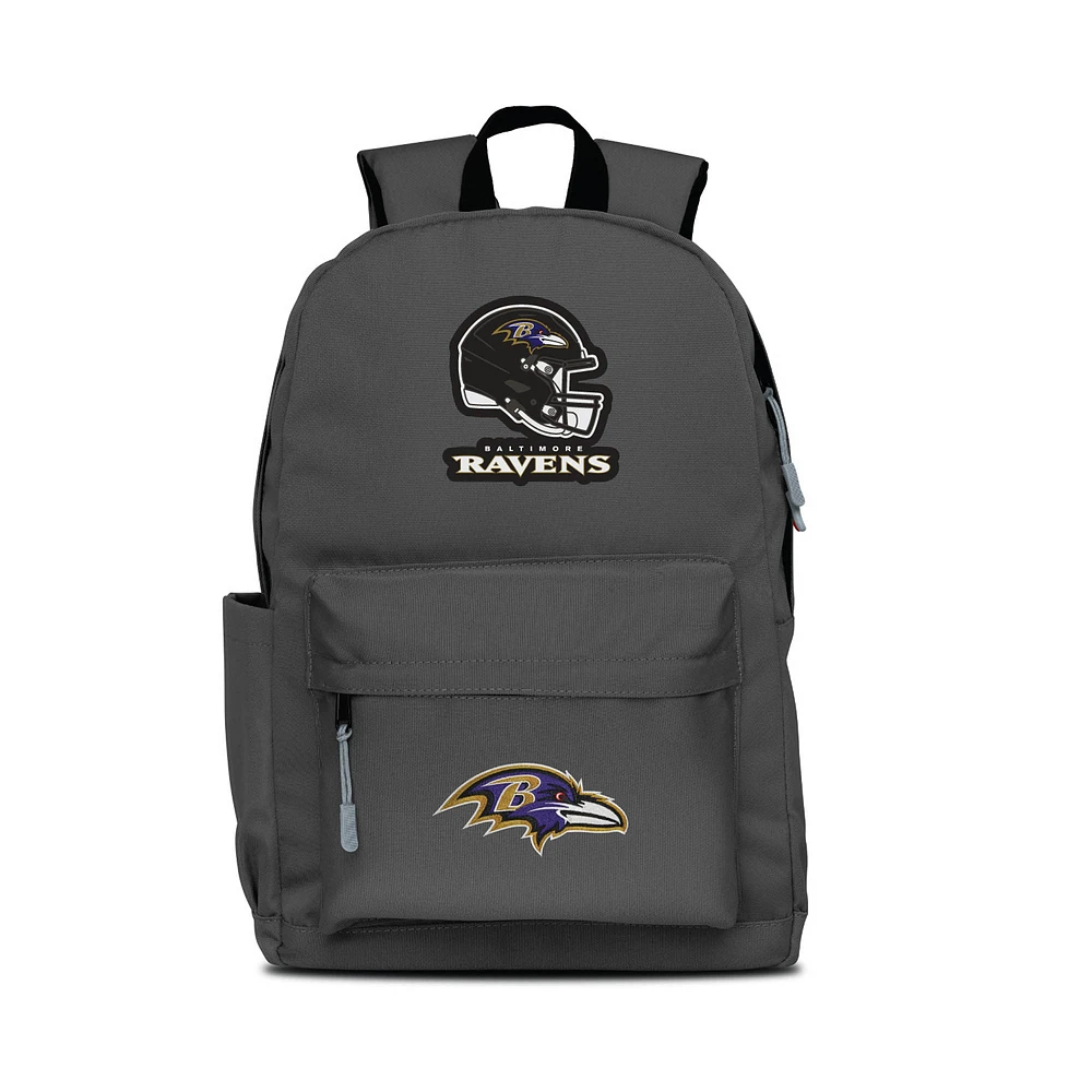 MOJO Gray Baltimore Ravens Two Logo Campus Backpack