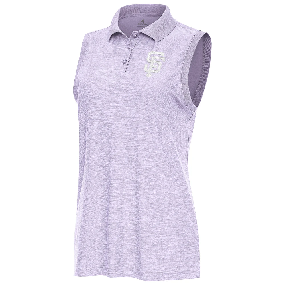 Women's Antigua Lavender San Francisco Giants Recap Sleeveless Polo