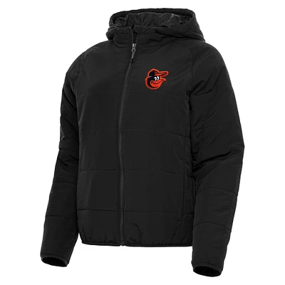 Women's Antigua Black Baltimore Orioles Universe Full-Zip Hoodie Jacket