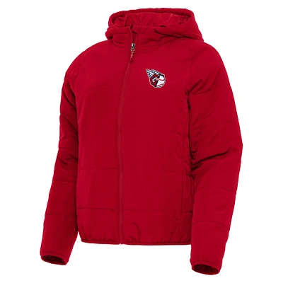 Women's Antigua Red Cleveland Guardians Universe Full-Zip Hoodie Jacket