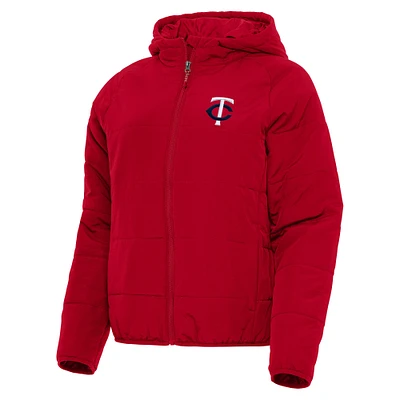 Women's Antigua Red Minnesota Twins Universe Full-Zip Hoodie Jacket