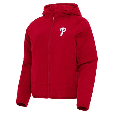 Women's Antigua Red Philadelphia Phillies Universe Full-Zip Hoodie Jacket