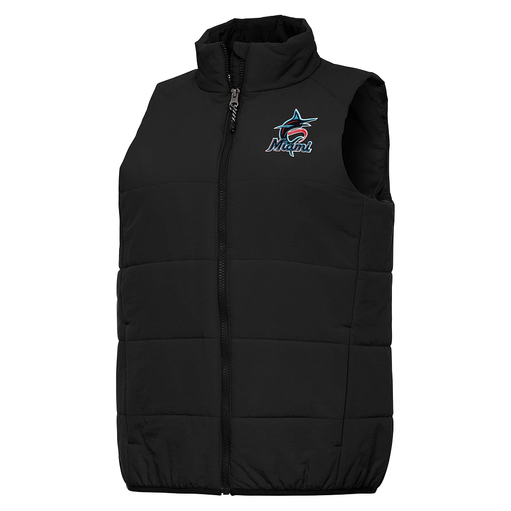 Women's Antigua Black Miami Marlins Experience Full-Zip Vest