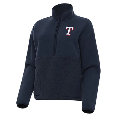Women's Antigua Navy Texas Rangers Figure Half-Zip Sweatshirt