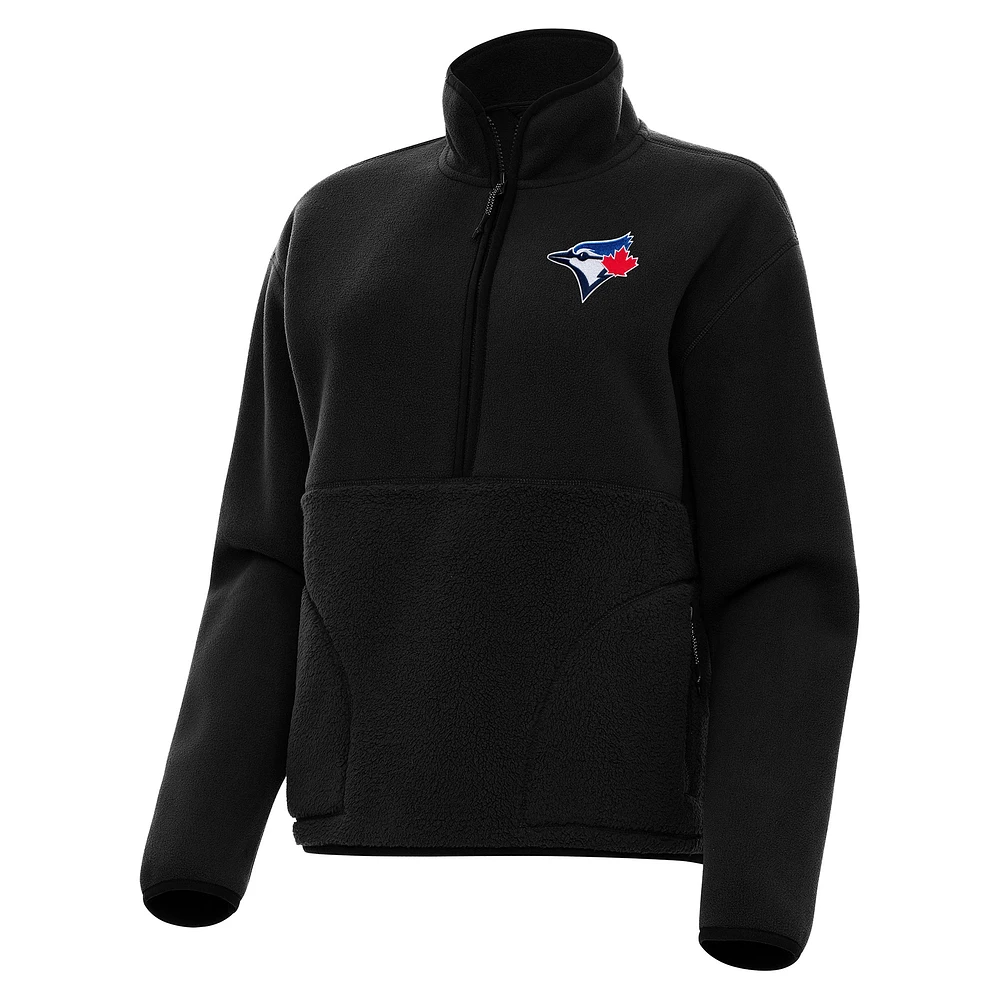 Women's Antigua Toronto Blue Jays Figure Half-Zip Sweatshirt