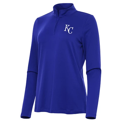 Women's Antigua Royal Kansas City Royals Reprocess Quarter-Zip Top