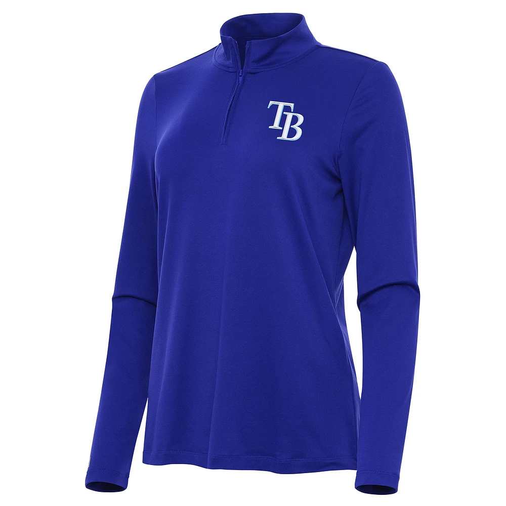 Women's Antigua Royal Tampa Bay Rays Reprocess Quarter-Zip Top