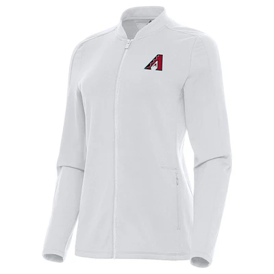 Women's Antigua White Arizona Diamondbacks Continual Full-Zip Jacket