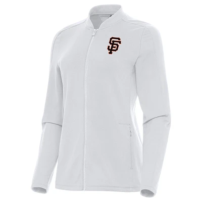 Women's Antigua White San Francisco Giants Continual Full-Zip Jacket