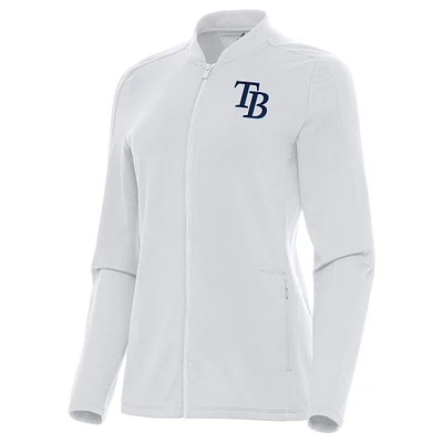 Women's Antigua White Tampa Bay Rays Continual Full-Zip Jacket
