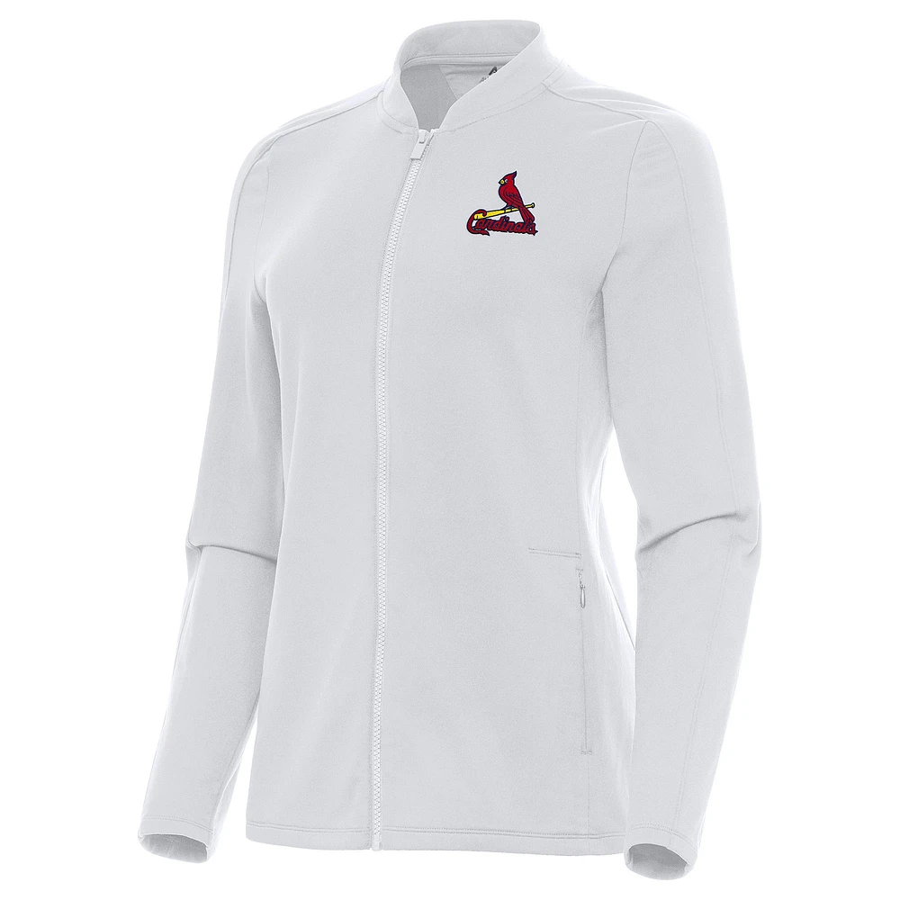 Women's Antigua White St. Louis Cardinals Continual Full-Zip Jacket