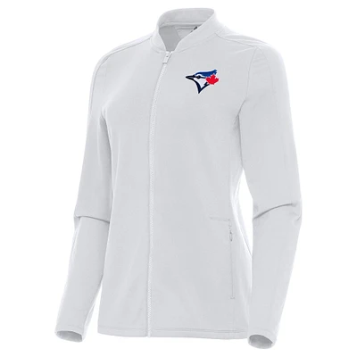 Women's Antigua White Toronto Blue Jays Continual Full-Zip Jacket