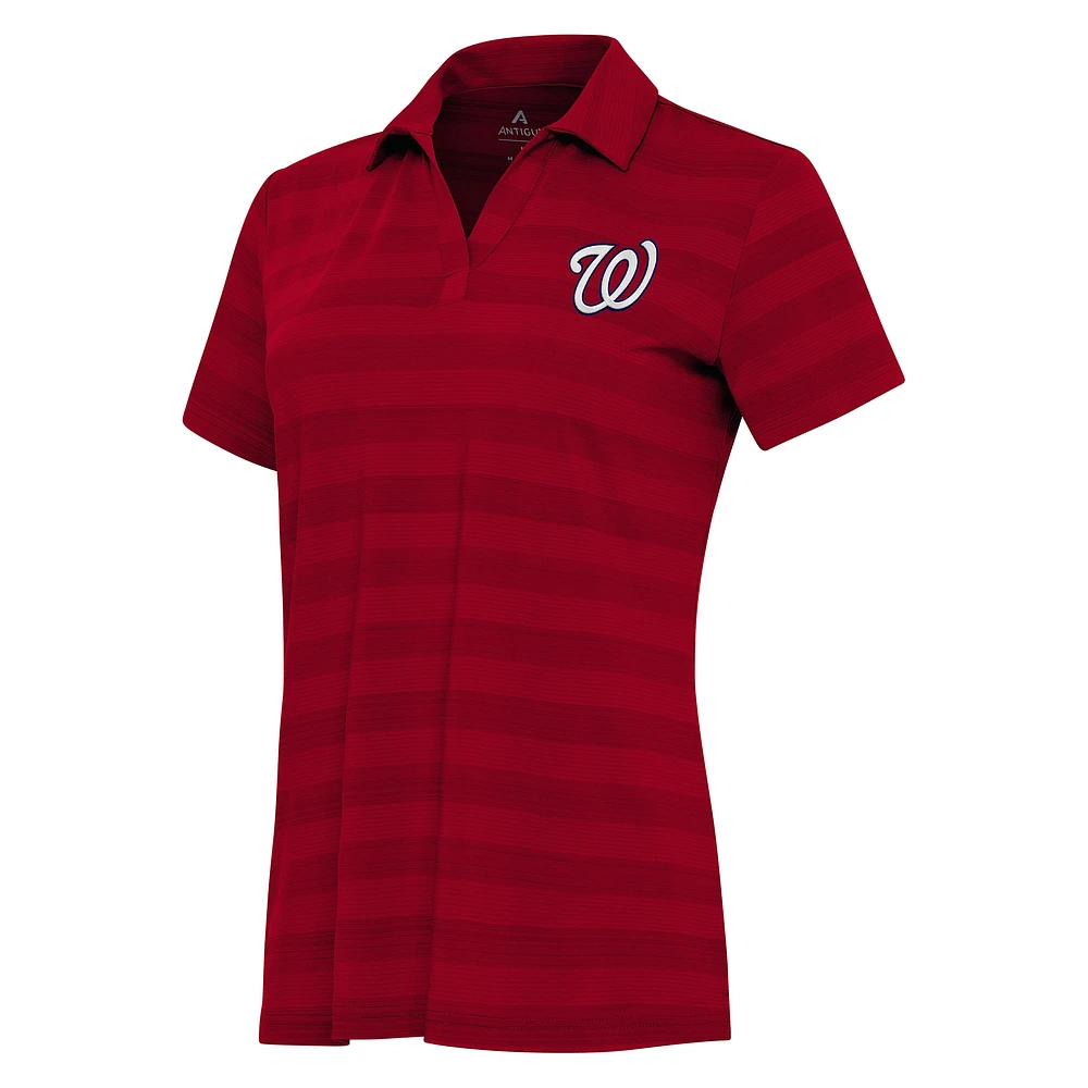Women's Antigua Red Washington Nationals Patch Tunnel Polo