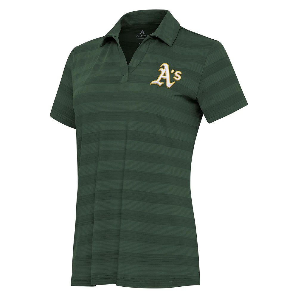 Women's Antigua Green Athletics Patch Tunnel Polo