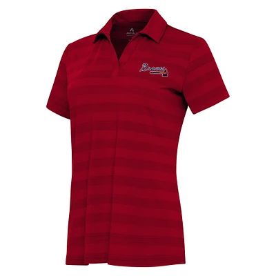 Women's Antigua Red Atlanta Braves Patch Tunnel Polo