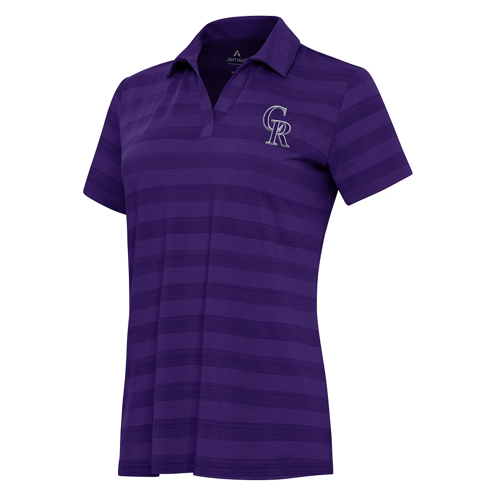 Women's Antigua Purple Colorado Rockies Patch Tunnel Polo