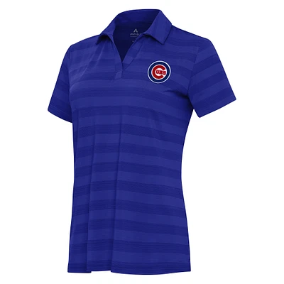 Women's Antigua Royal Chicago Cubs Patch Tunnel Polo