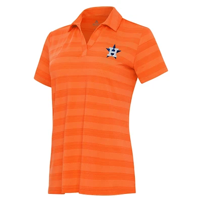 Women's Antigua Orange Houston Astros Patch Tunnel Polo
