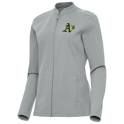 Women's Antigua Gray Athletics Regard Full-Zip Jacket