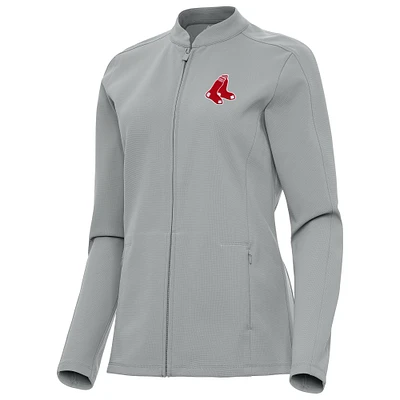 Women's Antigua Gray Boston Red Sox Regard Full-Zip Jacket
