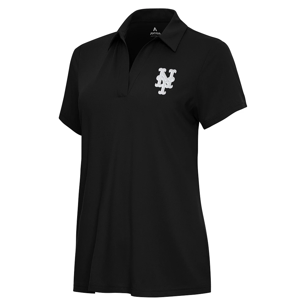 Women's Antigua Black New York Mets Era Polo