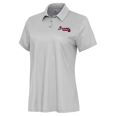 Women's Antigua White/Gray Atlanta Braves Rings Polo