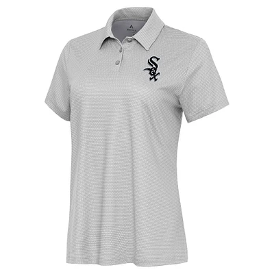 Women's Antigua White/Gray Chicago White Sox Rings Polo