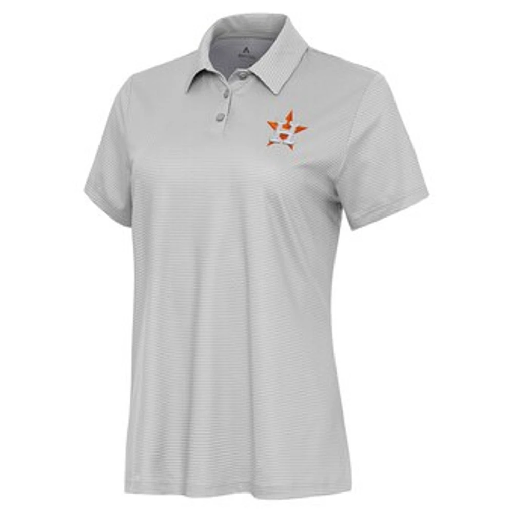 Women's Antigua White/Gray Houston Astros Rings Polo