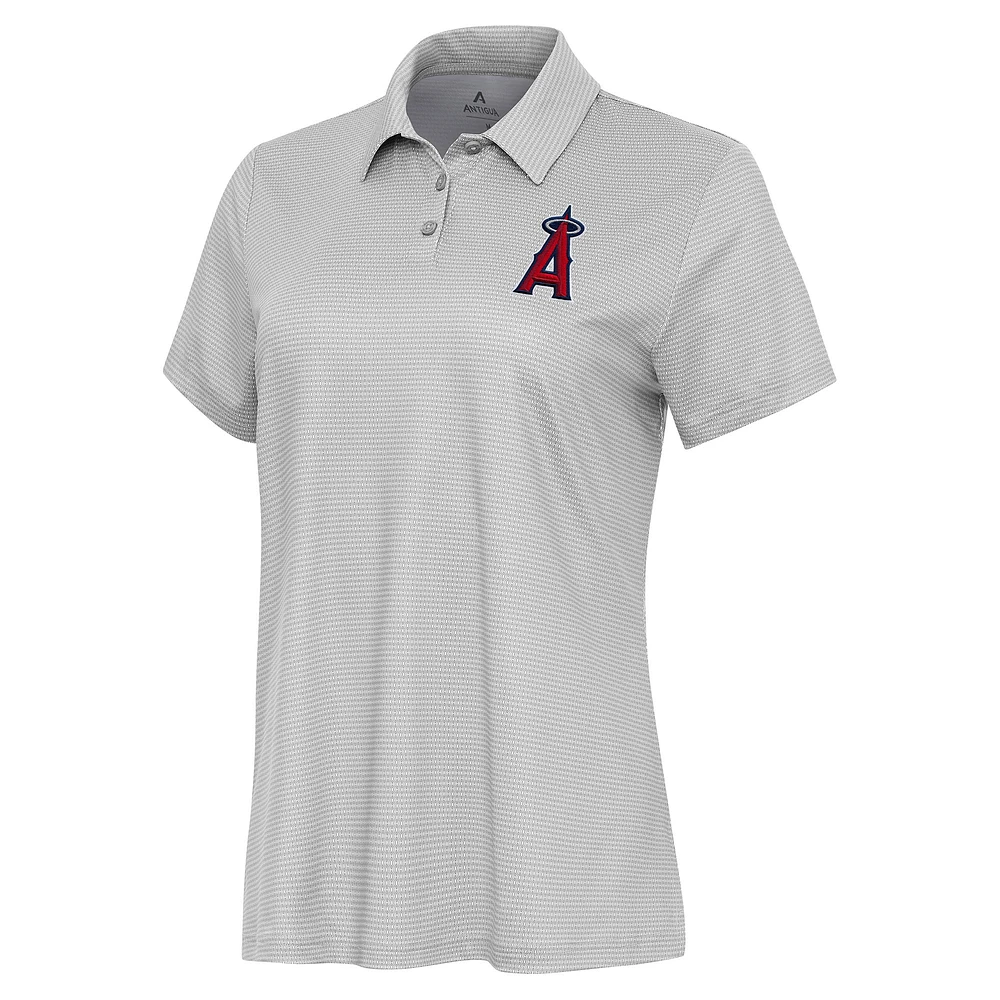 Women's Antigua White/Gray Los Angeles Angels Rings Polo