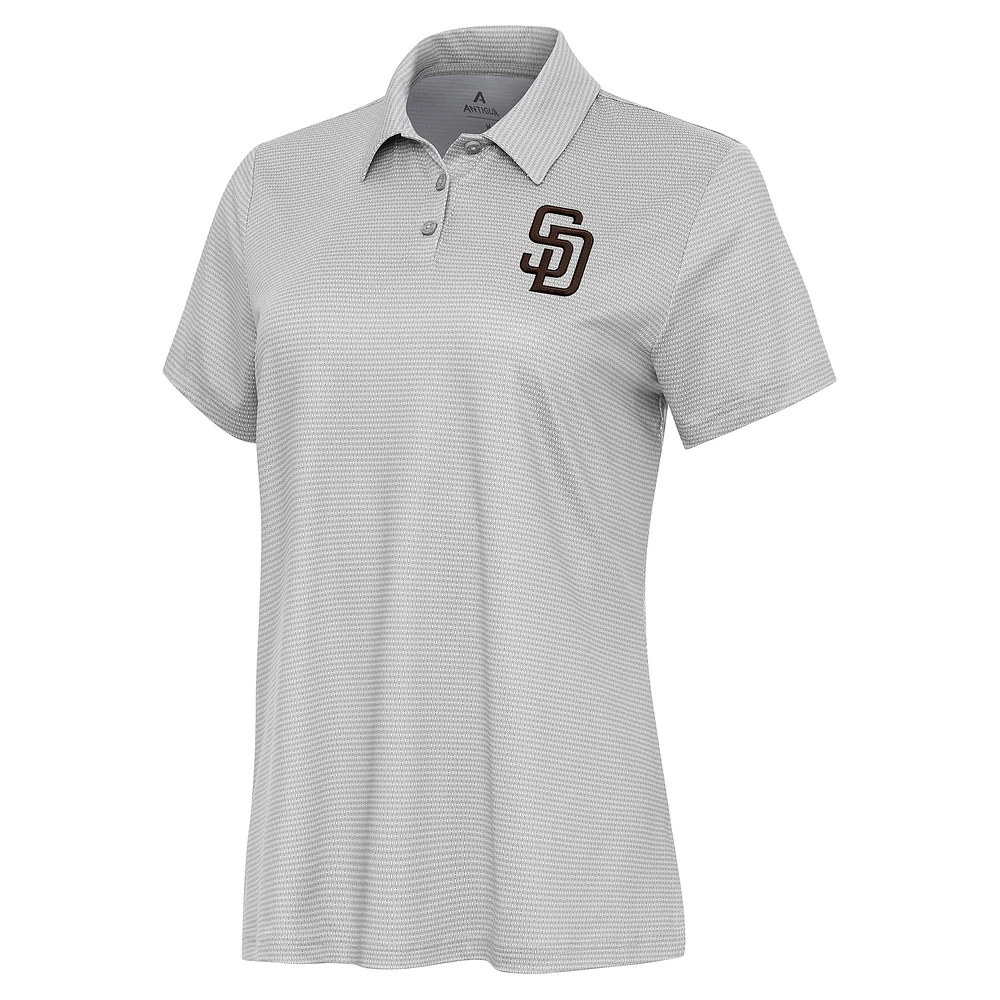 Women's Antigua White/Gray San Diego Padres Rings Polo
