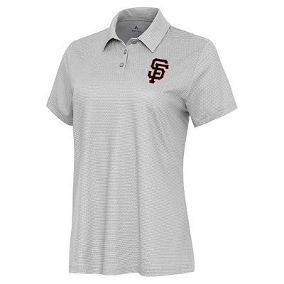Women's Antigua White/Gray San Francisco Giants Rings Polo