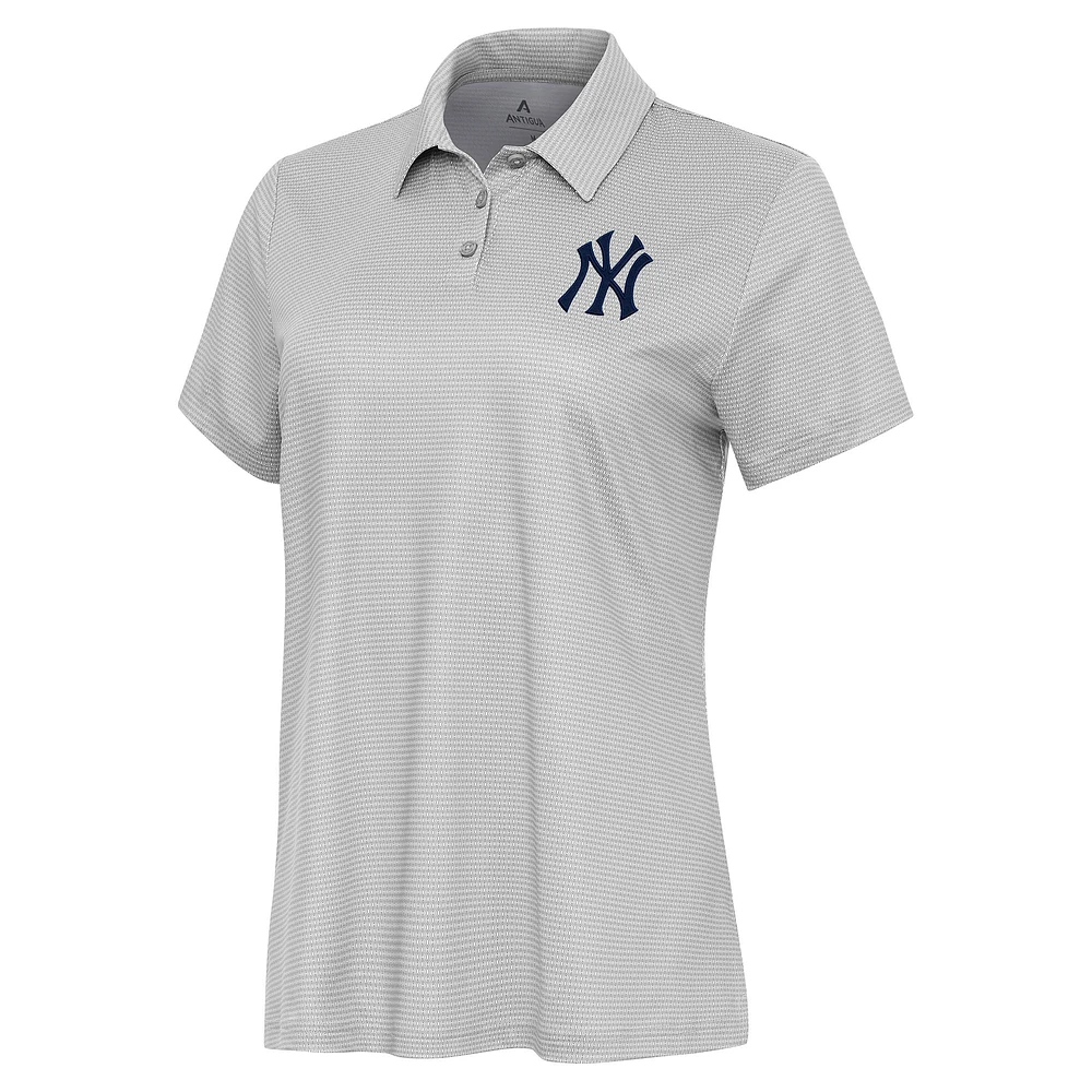 Women's Antigua White/Gray New York Yankees Rings Polo