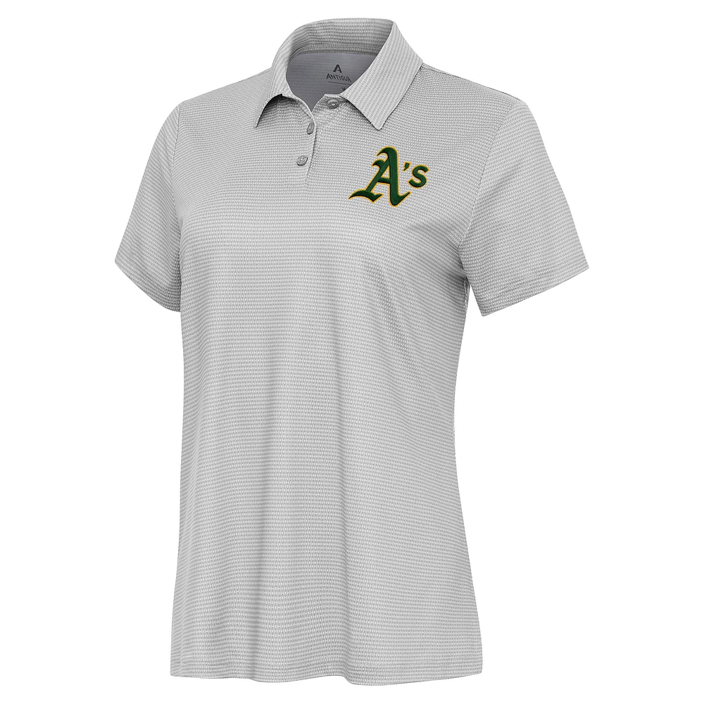 Women's Antigua White/Gray Athletics Rings Polo