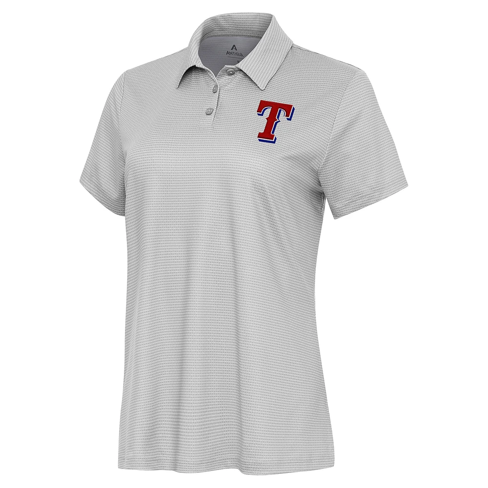 Women's Antigua White/Gray Texas Rangers Rings Polo