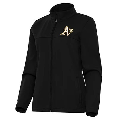 Women's Antigua Black Athletics Links 2 Golf Full-Zip Jacket