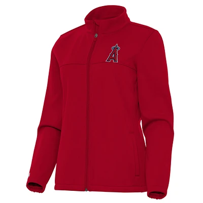Women's Antigua Red Los Angeles Angels Links 2 Golf Full-Zip Jacket