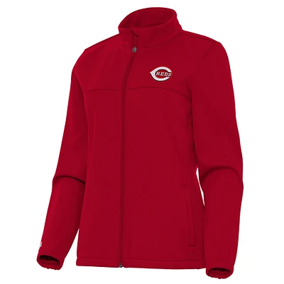 Women's Antigua Red Cincinnati Reds Links 2 Golf Full-Zip Jacket