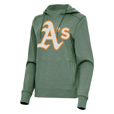 Women's Antigua Heather Green Athletics Justice Pullover Hoodie